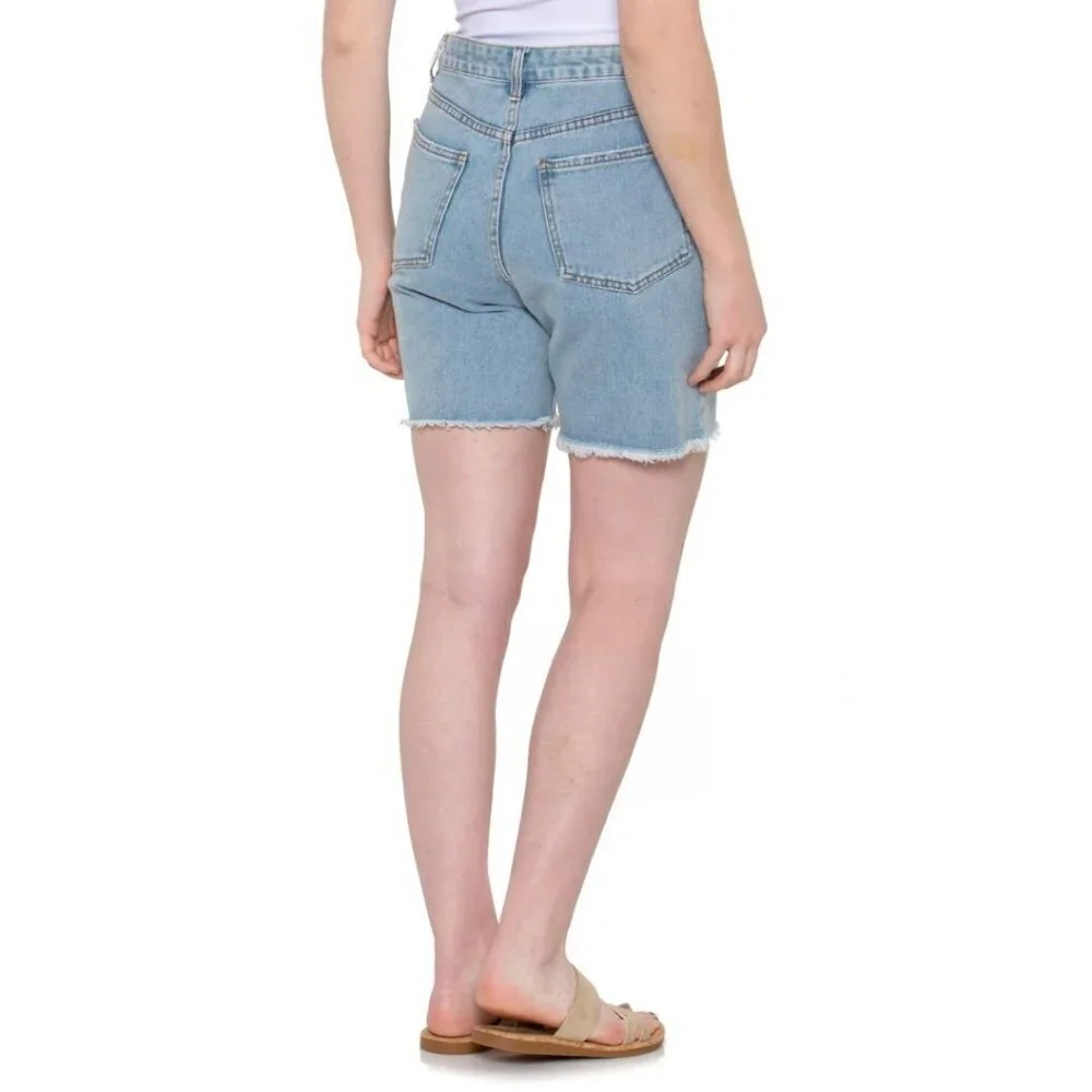 Billabong Long Time Mid-Rise Cotton Denim Shorts-Denim-24-NWT